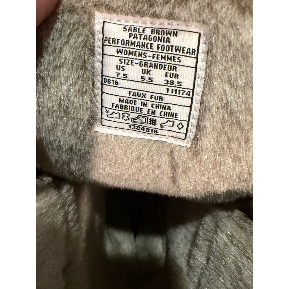 Patagonia Wintertide High Boots NWOT Brown Sable Quilted Faux Fur Waterproof 7.5 - Picture 8 of 9
